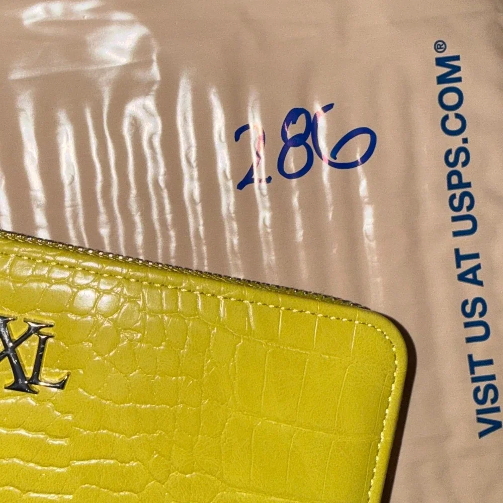 CXL by Christian Lacroix Kara Croco Zip Around Wristlet Wallet Moss Yellow NEW